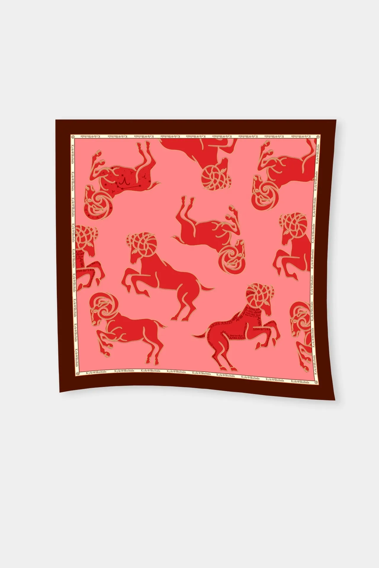 Red Aries Zodiac Print in Scarf