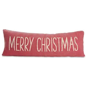 Red Canvas "Merry Christmas" Pillow