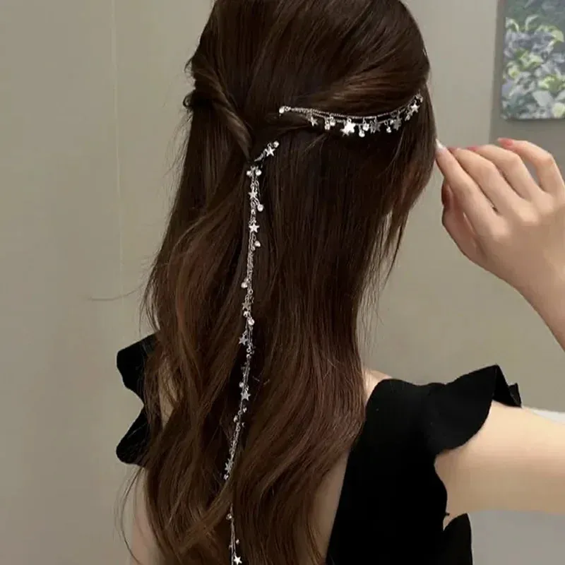 Rhinestone Tassel Glamorous Hair Chain