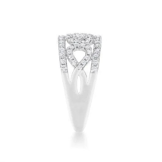 Riana CZ Silver Contemporary Band Ring | 0.5ct