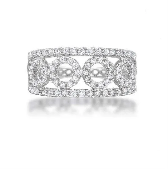 Riana CZ Silver Contemporary Band Ring | 0.5ct