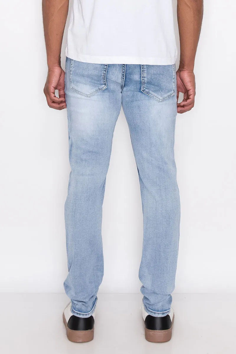 Rip & Repair Denim Jeans - Light Indigo