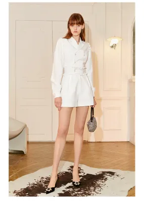 Romper a stylish off-white colour and relaxed fit shorts and long sleeve- Rina