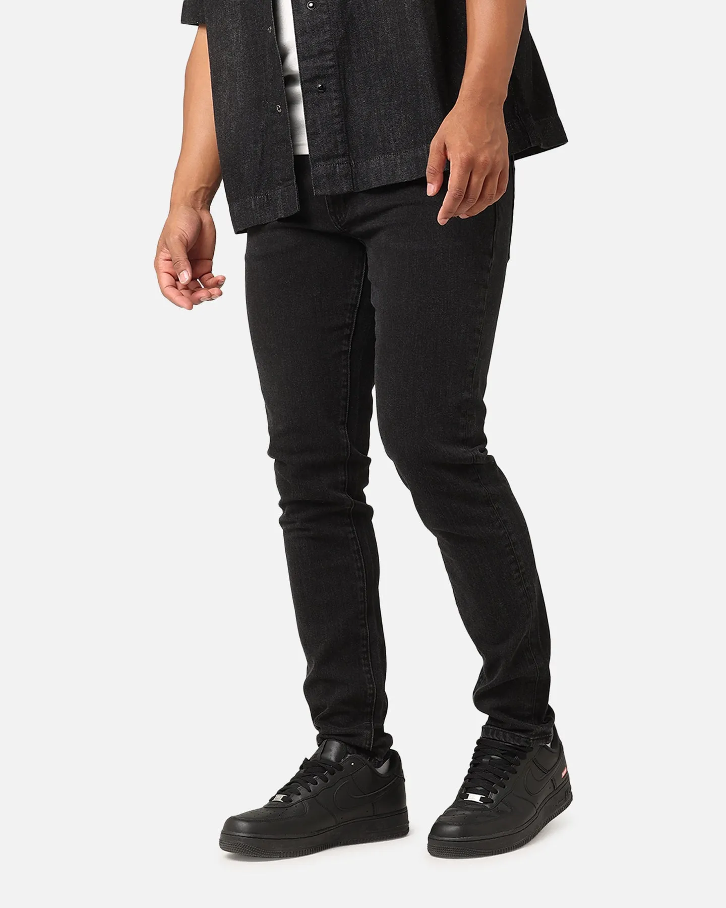 Saint Morta Tapered Denim Jeans Washed Black