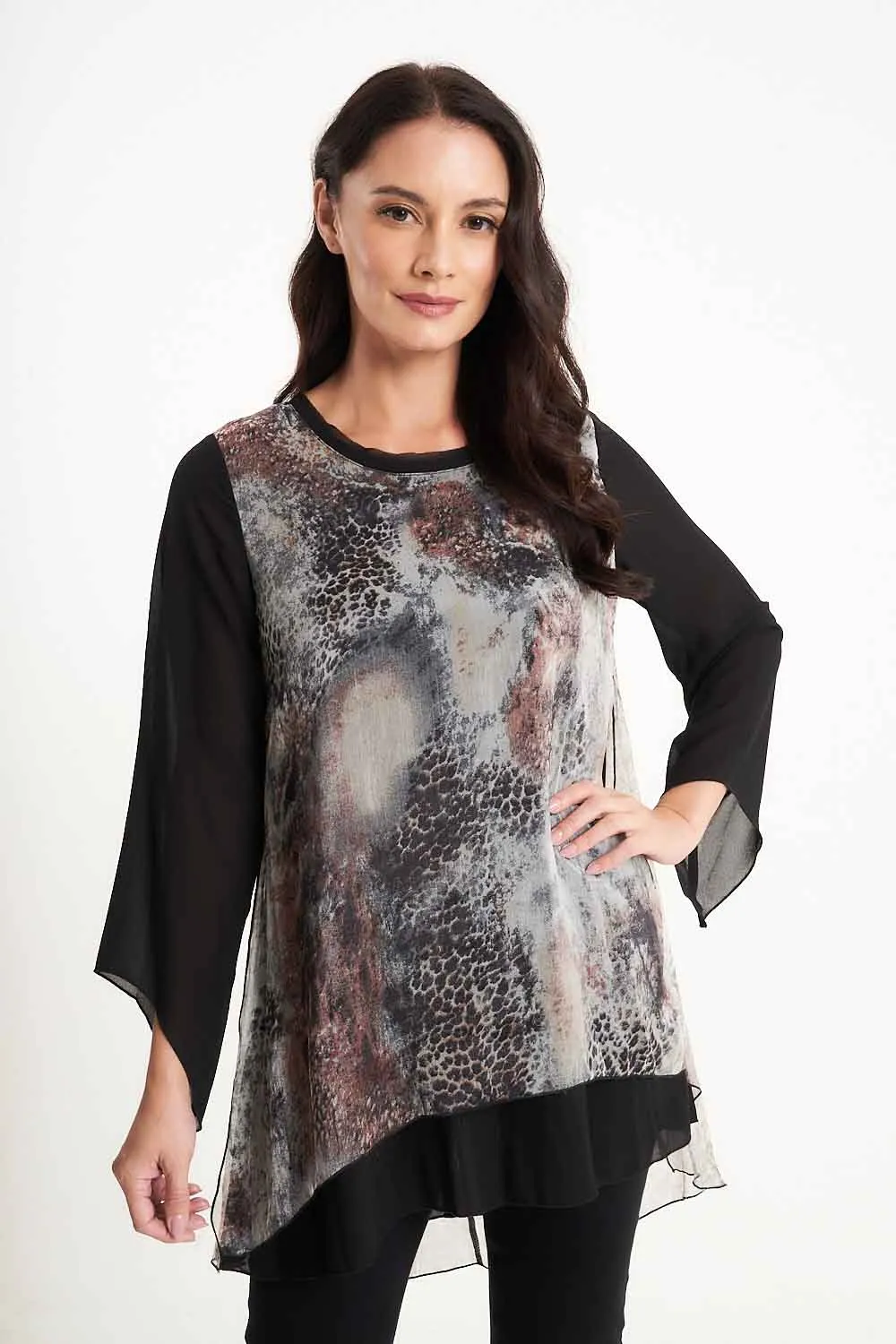 Saloos Silk Look A-Line Elliptical Top