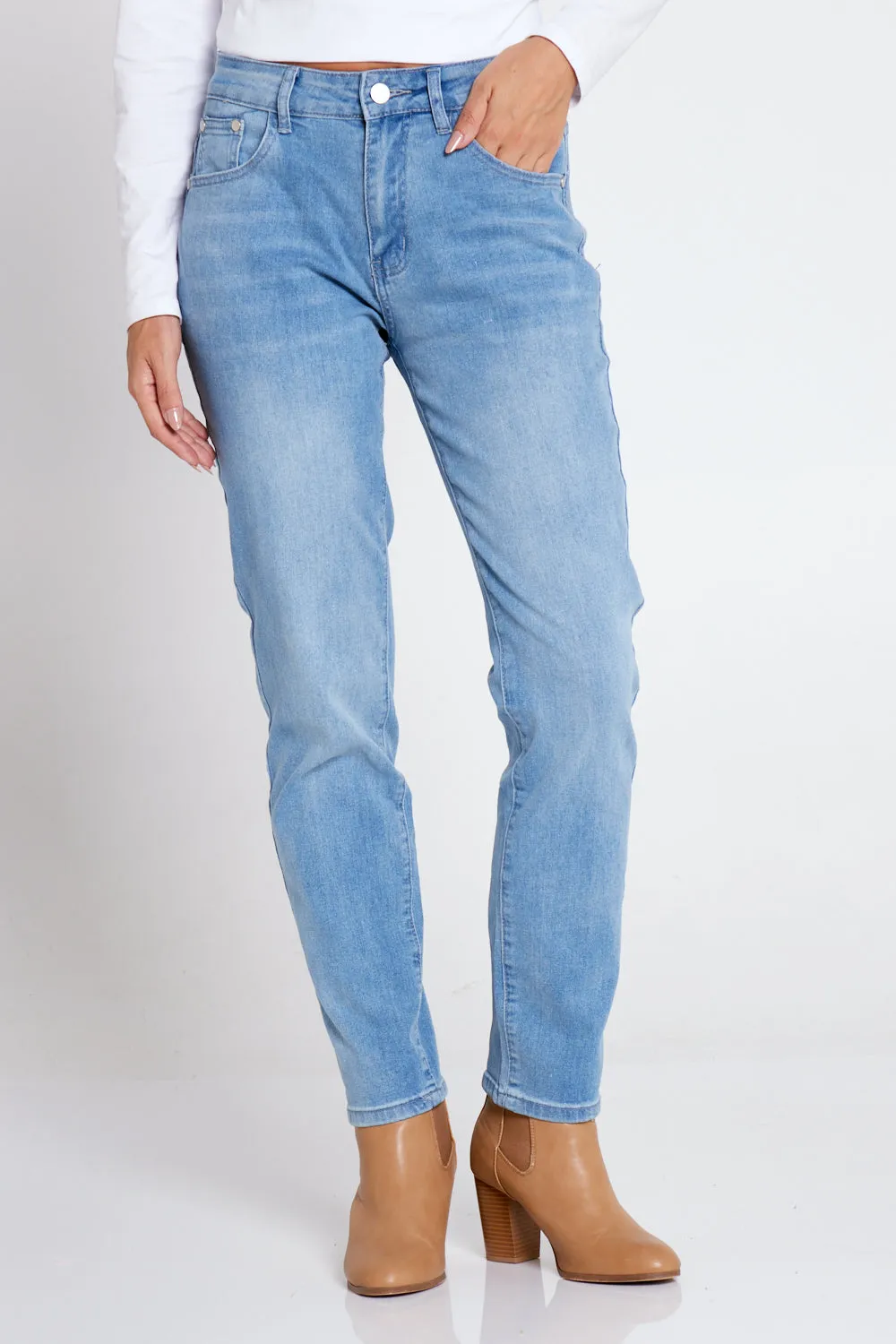 Savannah Cotton Jeans - Denim