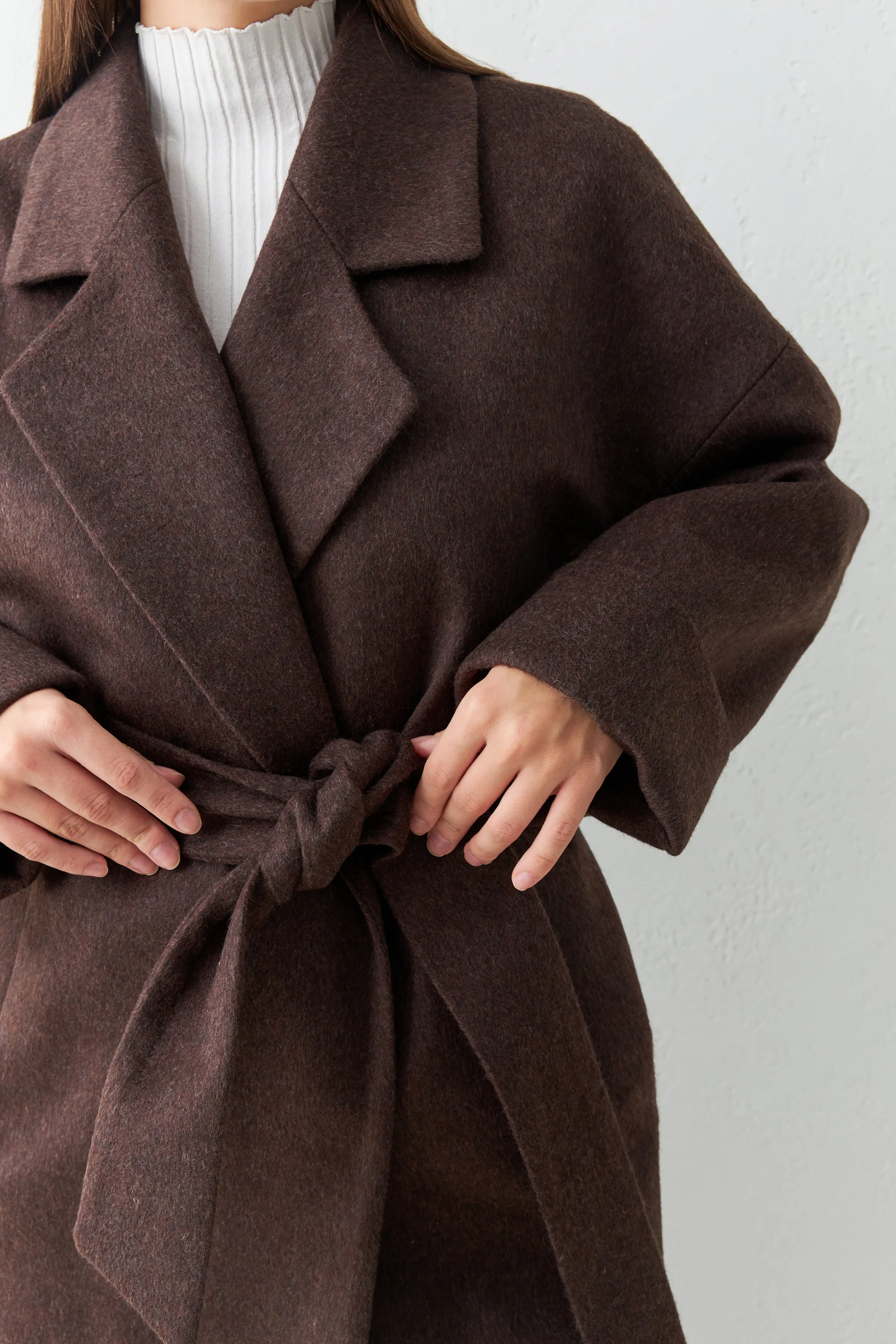 Setre Coat With Belt Detail Brown