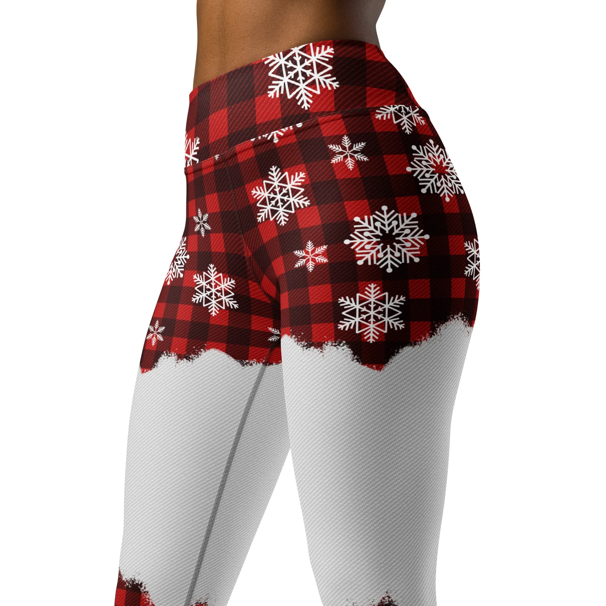 Snowy Plaid Perfection Yoga Leggings