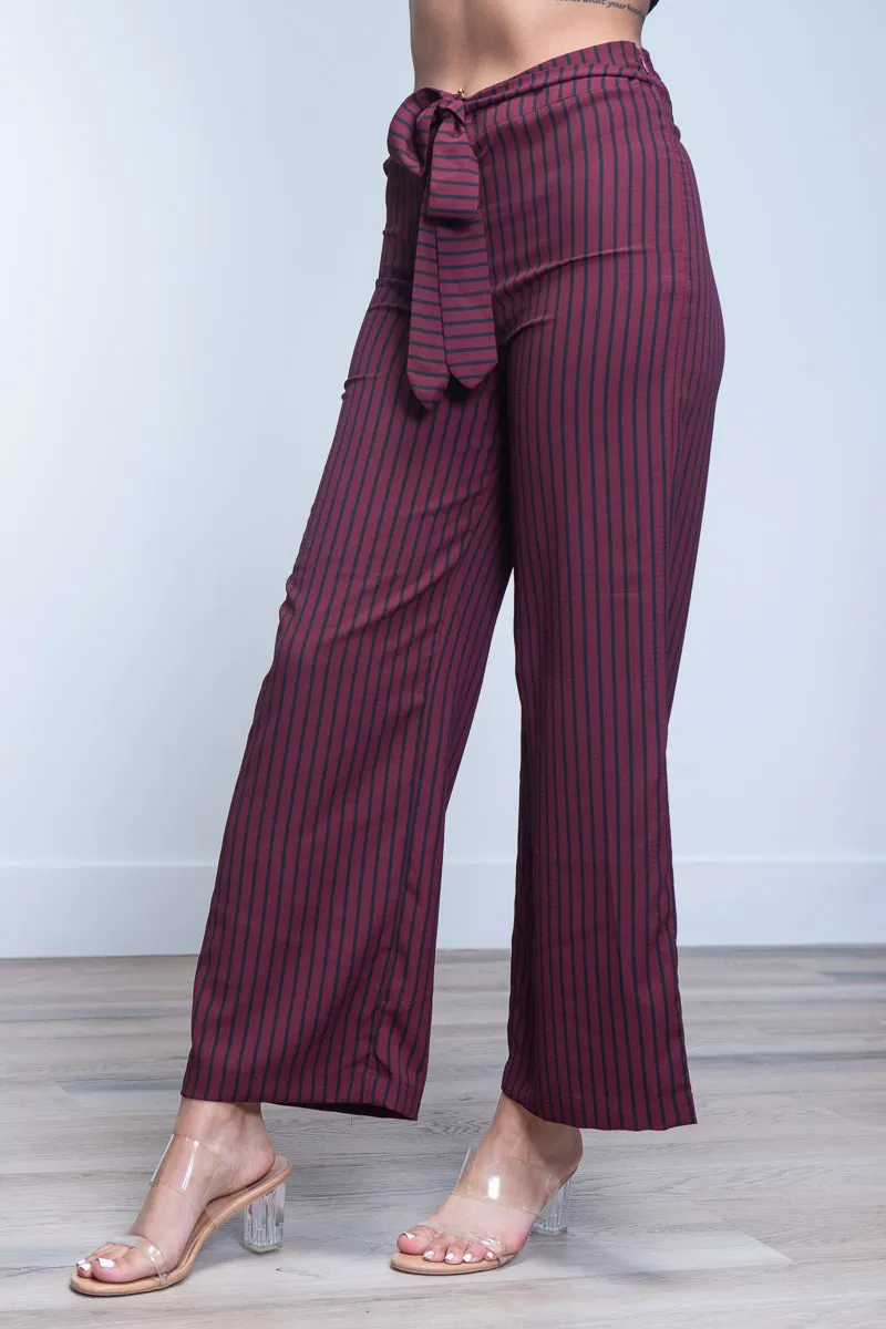 Straight Cut Striped Dressy Pants* (SJ4169)