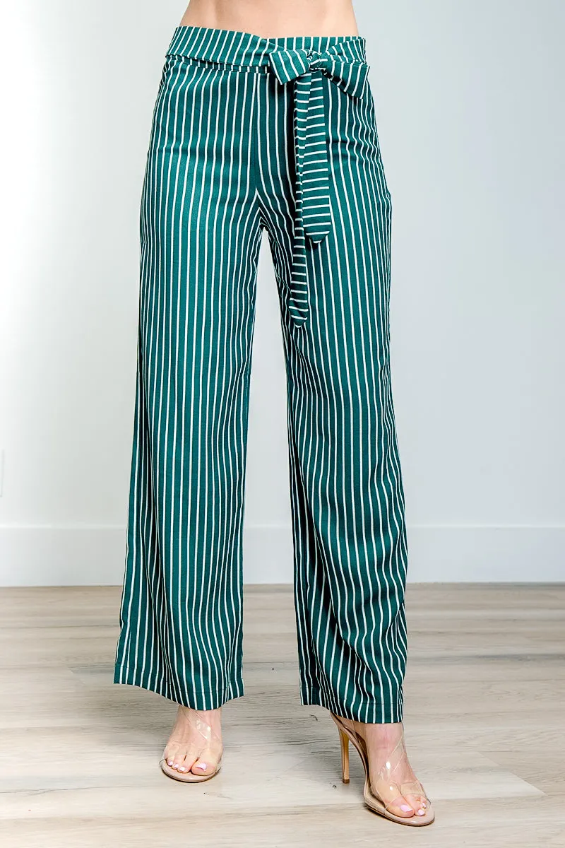 Straight Cut Striped Dressy Pants* (SJ4169)