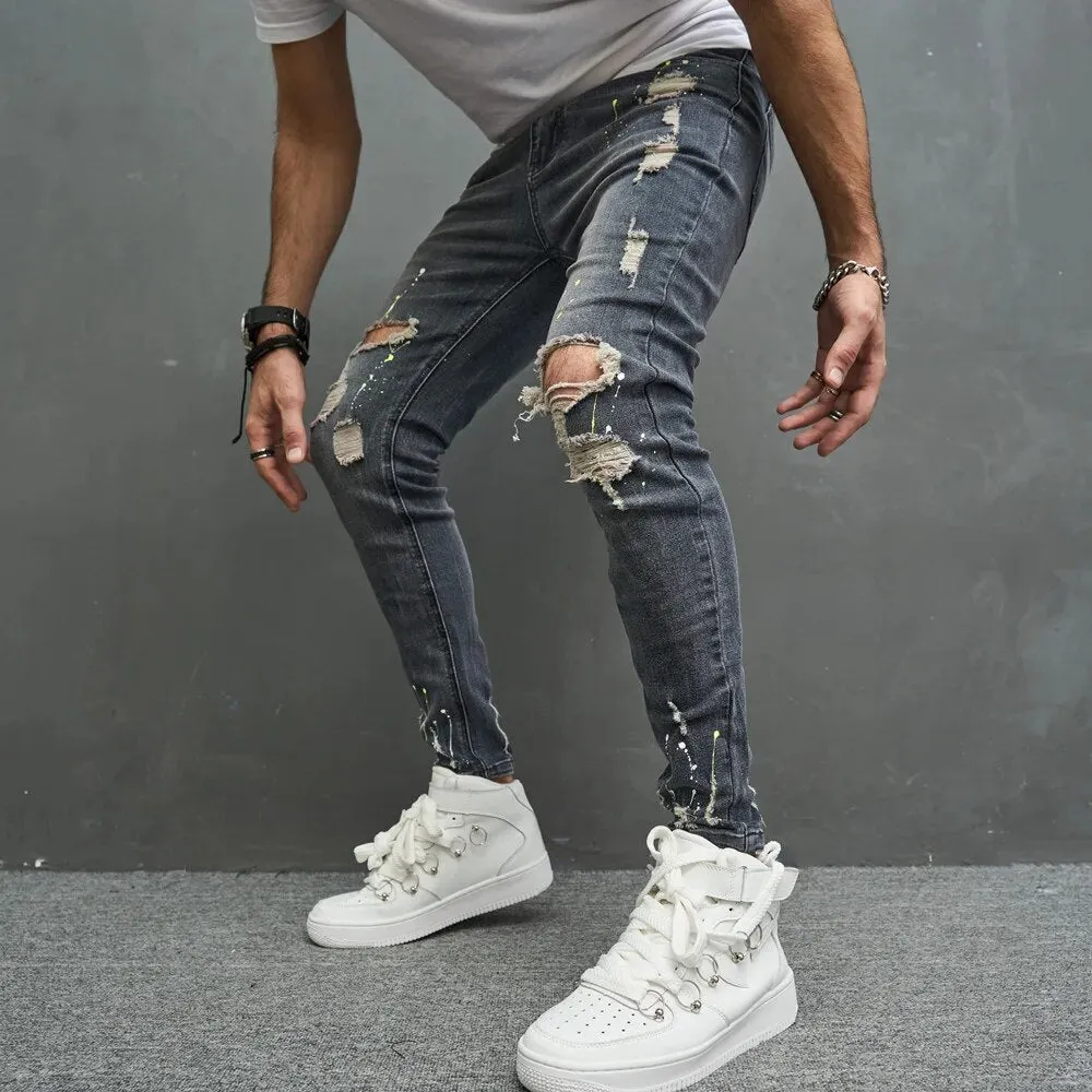 Streetwear Stretch Slim Denim Pants