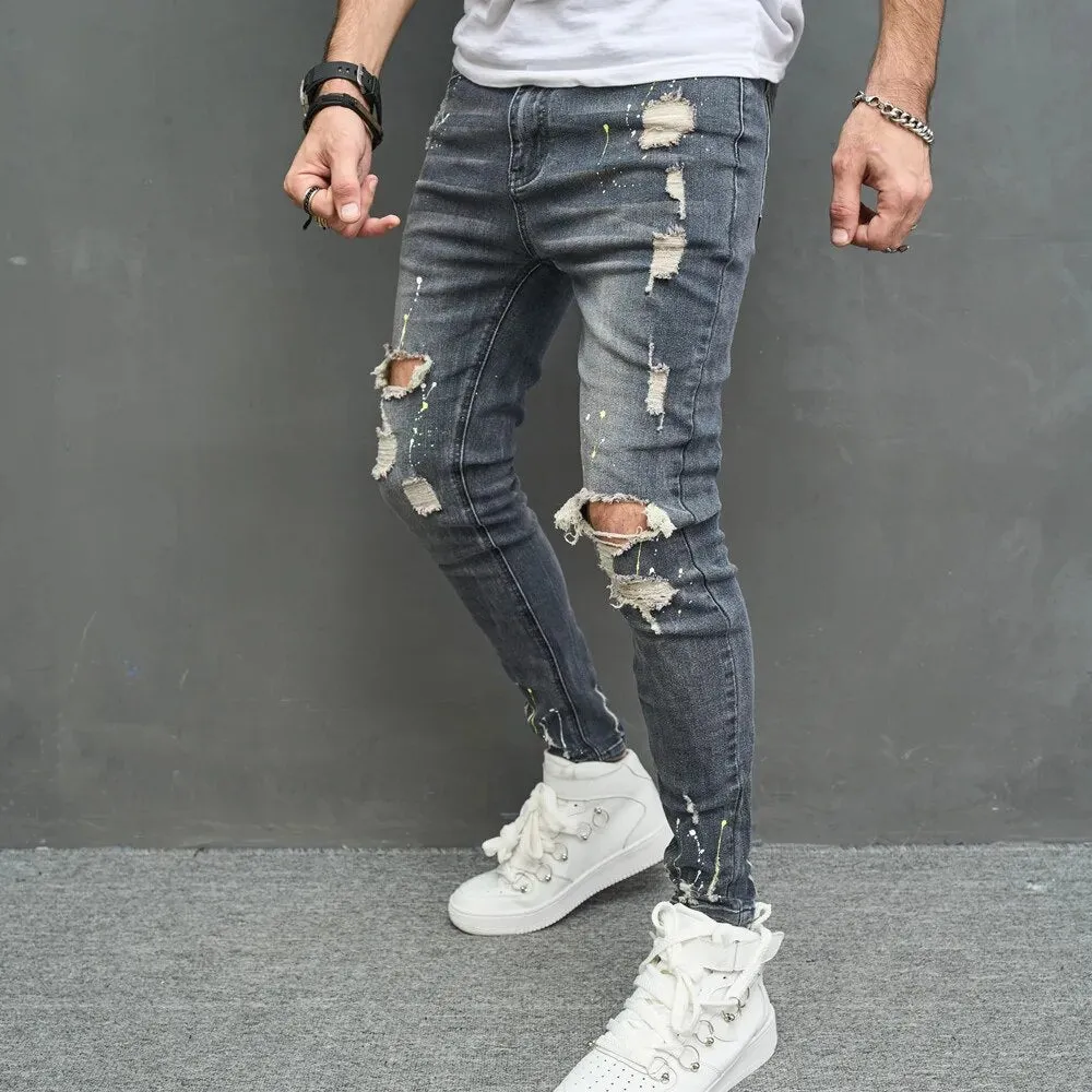 Streetwear Stretch Slim Denim Pants