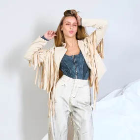 Suede fringed jacket wholesale