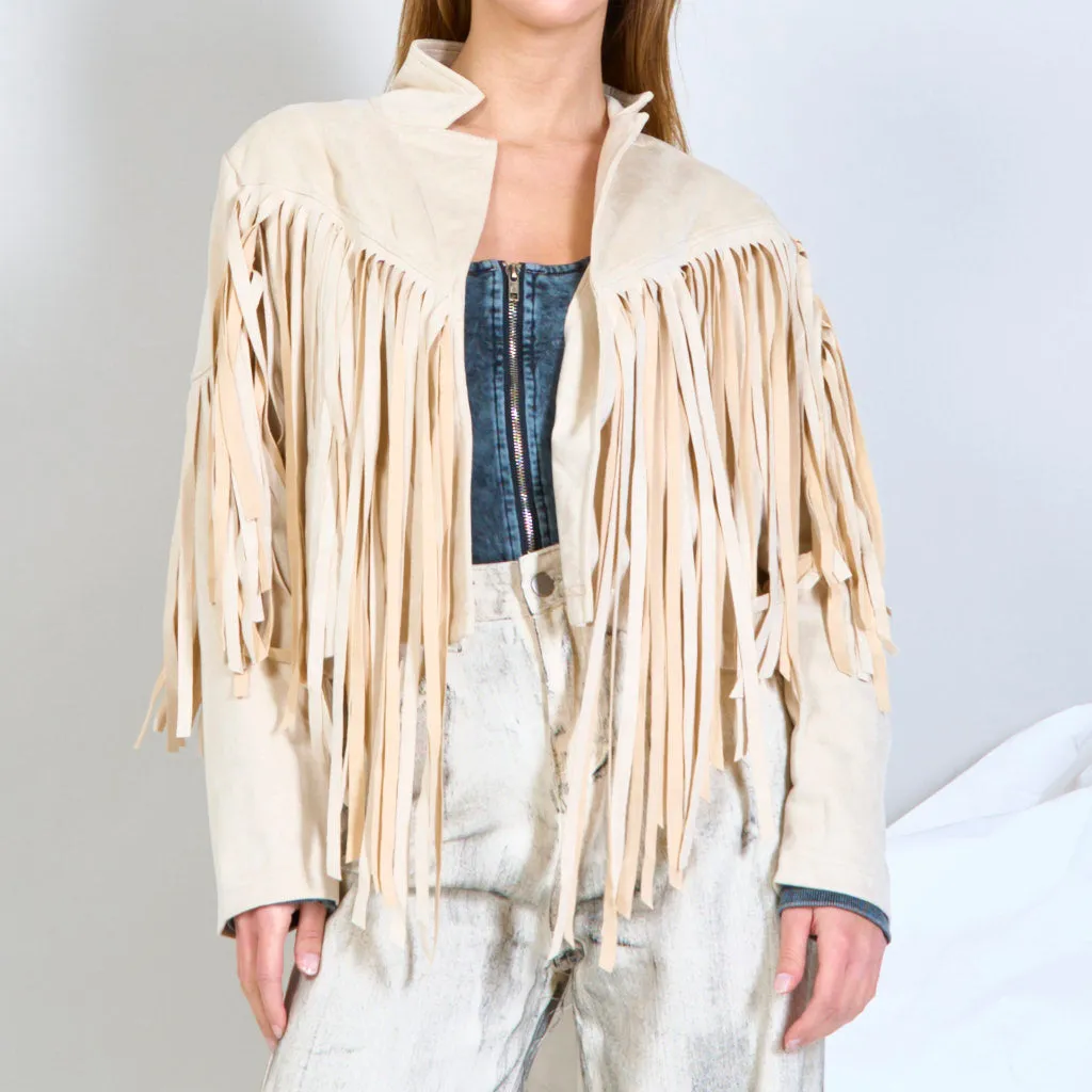 Suede fringed jacket wholesale