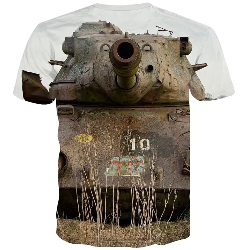 Tank T shirts Men Military Tshirts Cool War Shirt Print Metal T shirts Funny