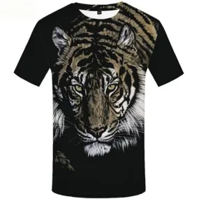 Tiger T-shirt Men Gothic Tshirt Anime Black T-shirts 3d Animal Tshirts Casual King T shirts Funny Short Sleeve T shirts