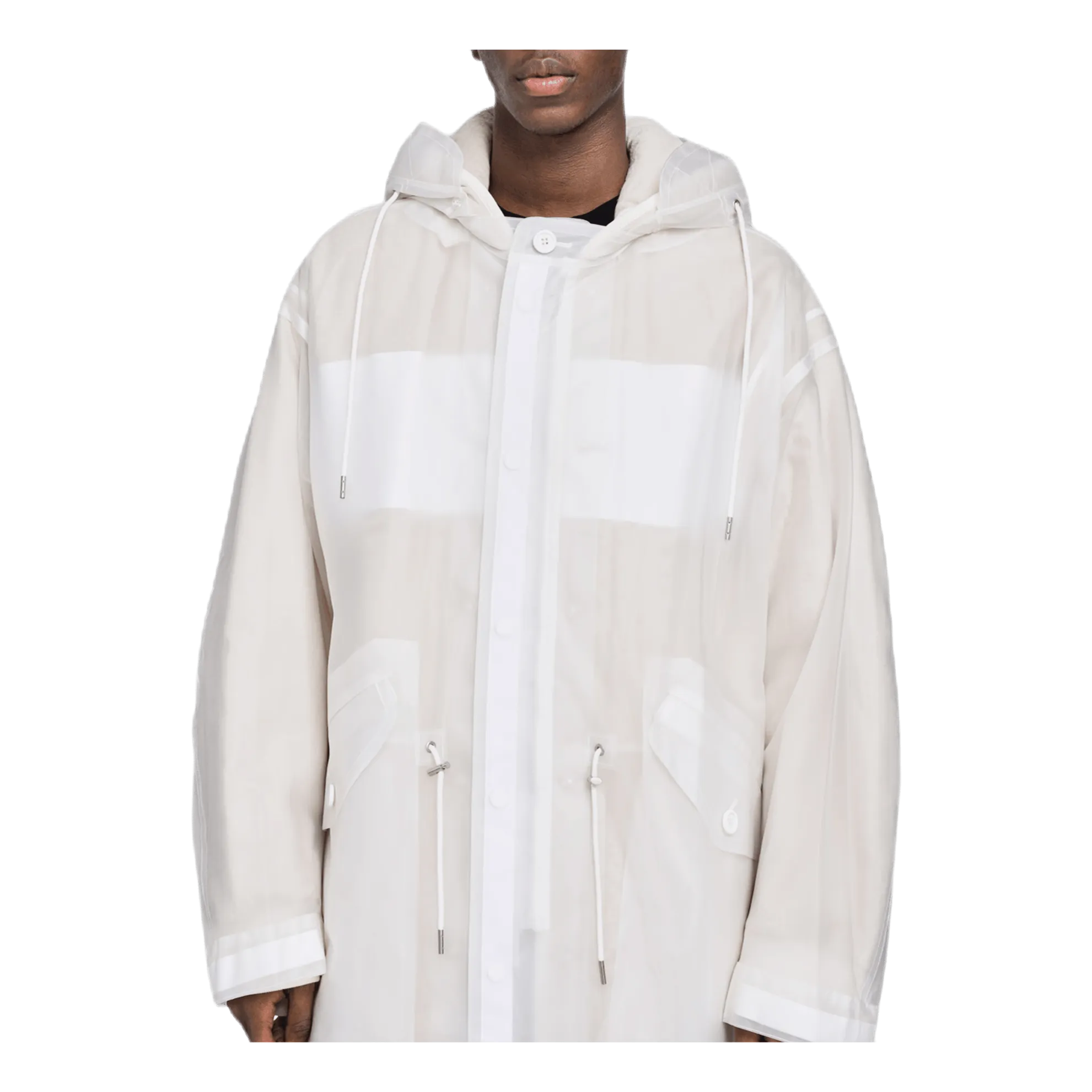 Transparent Fishtail Parka White