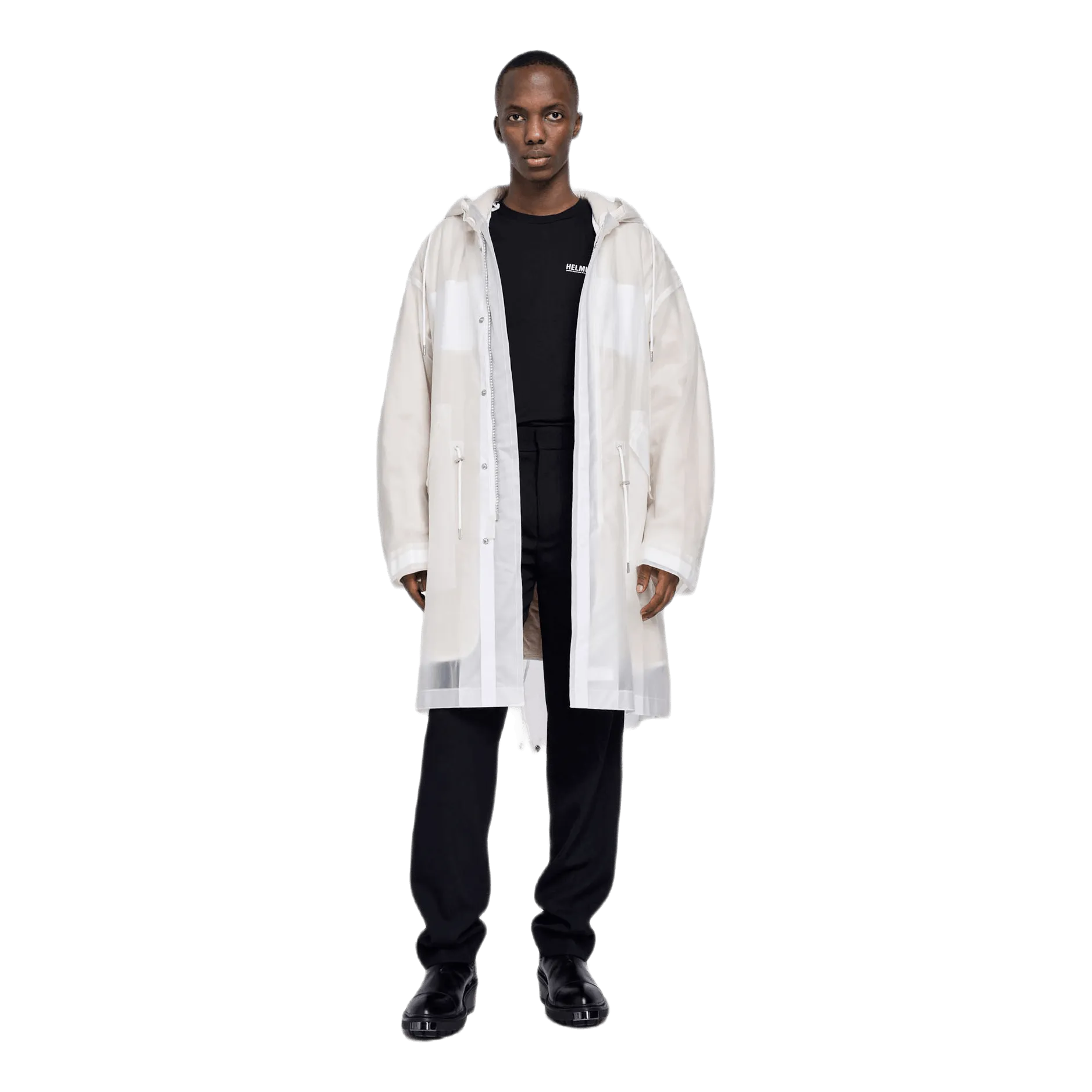 Transparent Fishtail Parka White