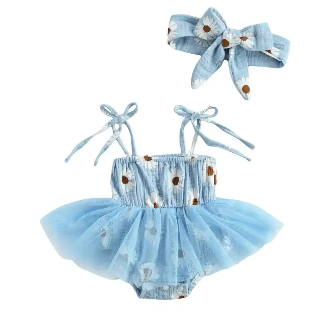 Tutu Daisy Romper - Blue