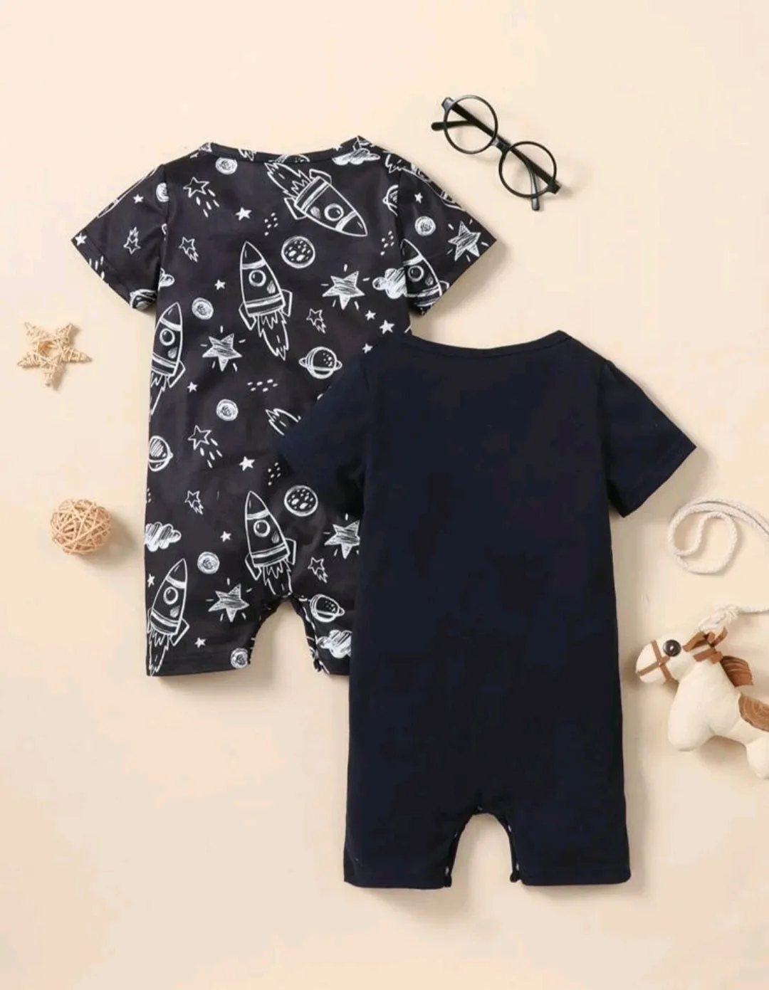 Twin Pack Romper Set, Space Boy #2001