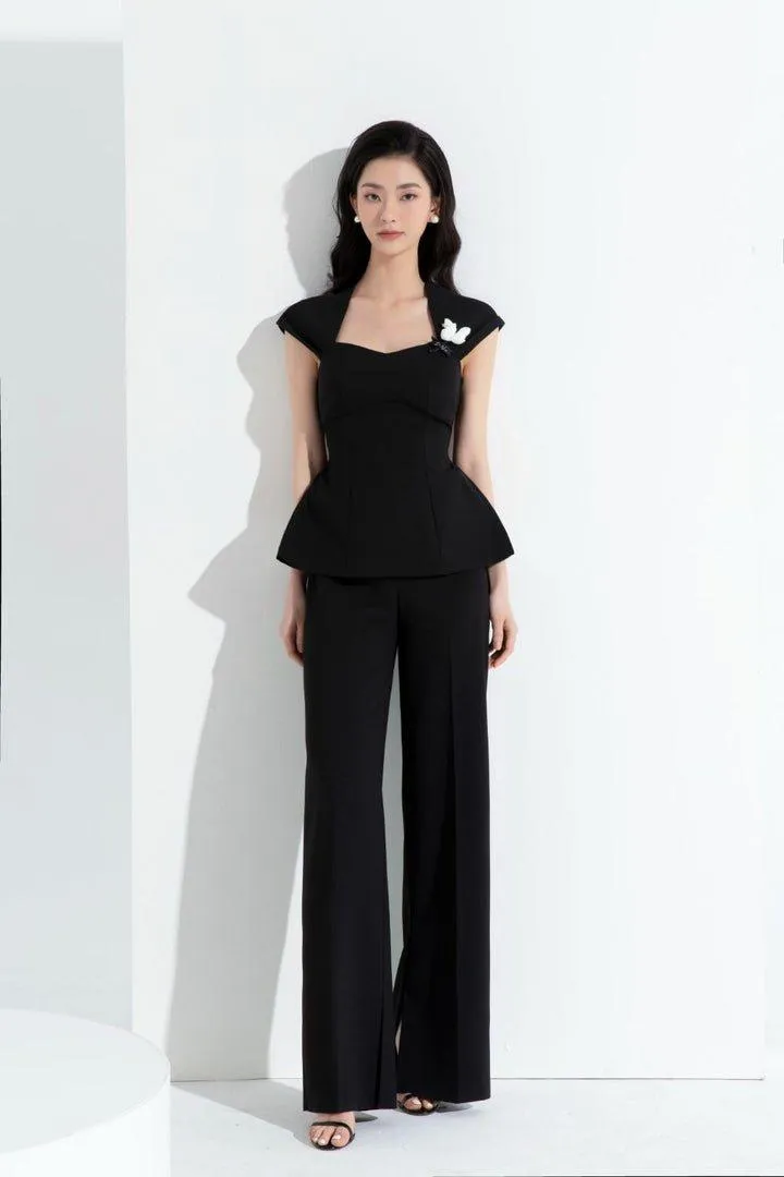 Twisted Top & Straight Pant Set-MAEVE