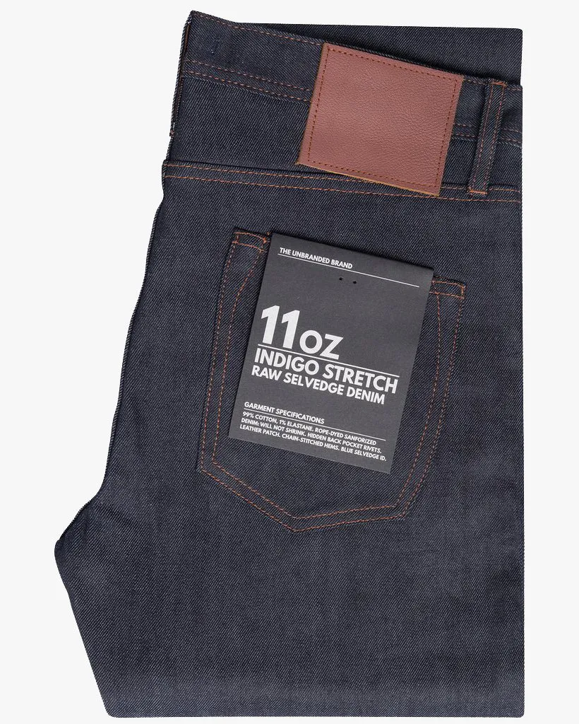 Unbranded UB422 Tight Fit Mens Jeans - 11oz Indigo Stretch Selvedge