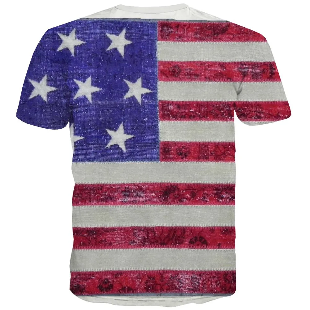 USA T-shirt Men Flag T shirts Funny Statue Tshirt Anime Country Tshirts Cool