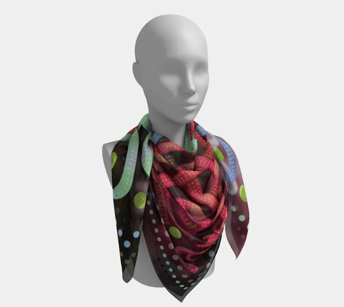 Viking Spring Multicolor Jellinge 1 Silk-like Poly Scarf (4 sizes-3 fabrics)