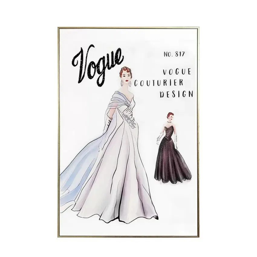 Vogue Gown Rhinestone Wall Art 24x36