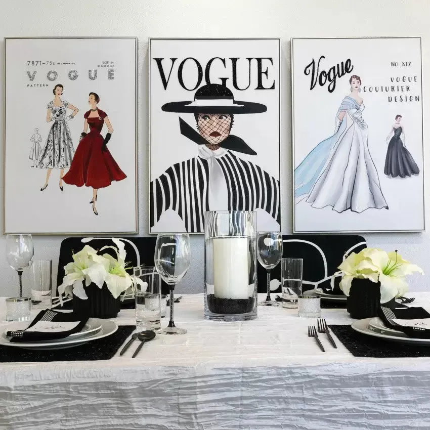 Vogue Stripe Rhinestone Wall Art 24x36