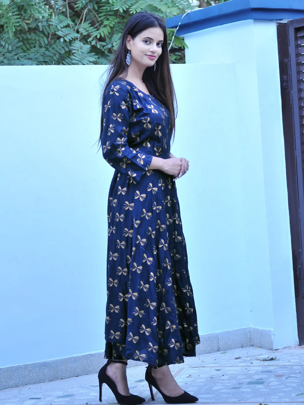 Women Rayon Maxi Long Kurti Gown