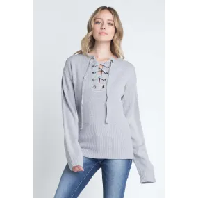 Women's Criss Cross Lace Up Pullover