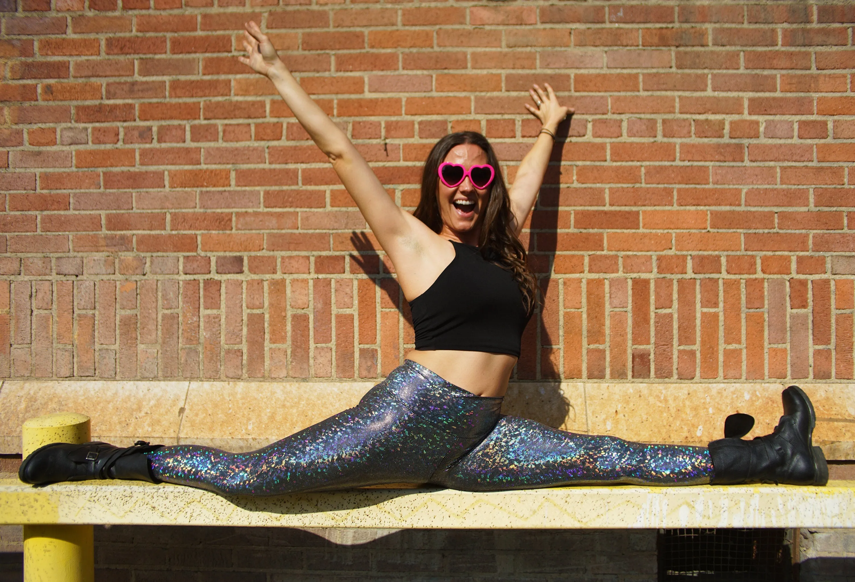 Women's Disco Silver Holographic Leggings - Dimensional Disco - Disco Ball