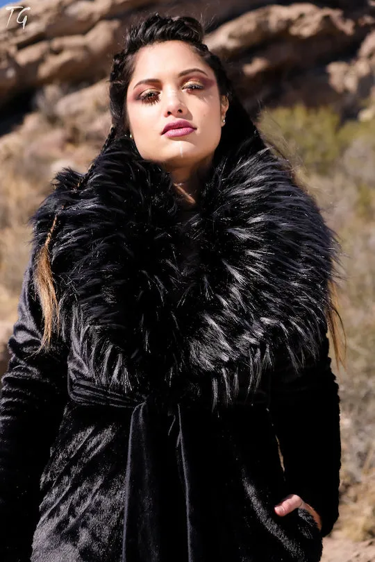 Women's Empress Coat in "Black Raven"