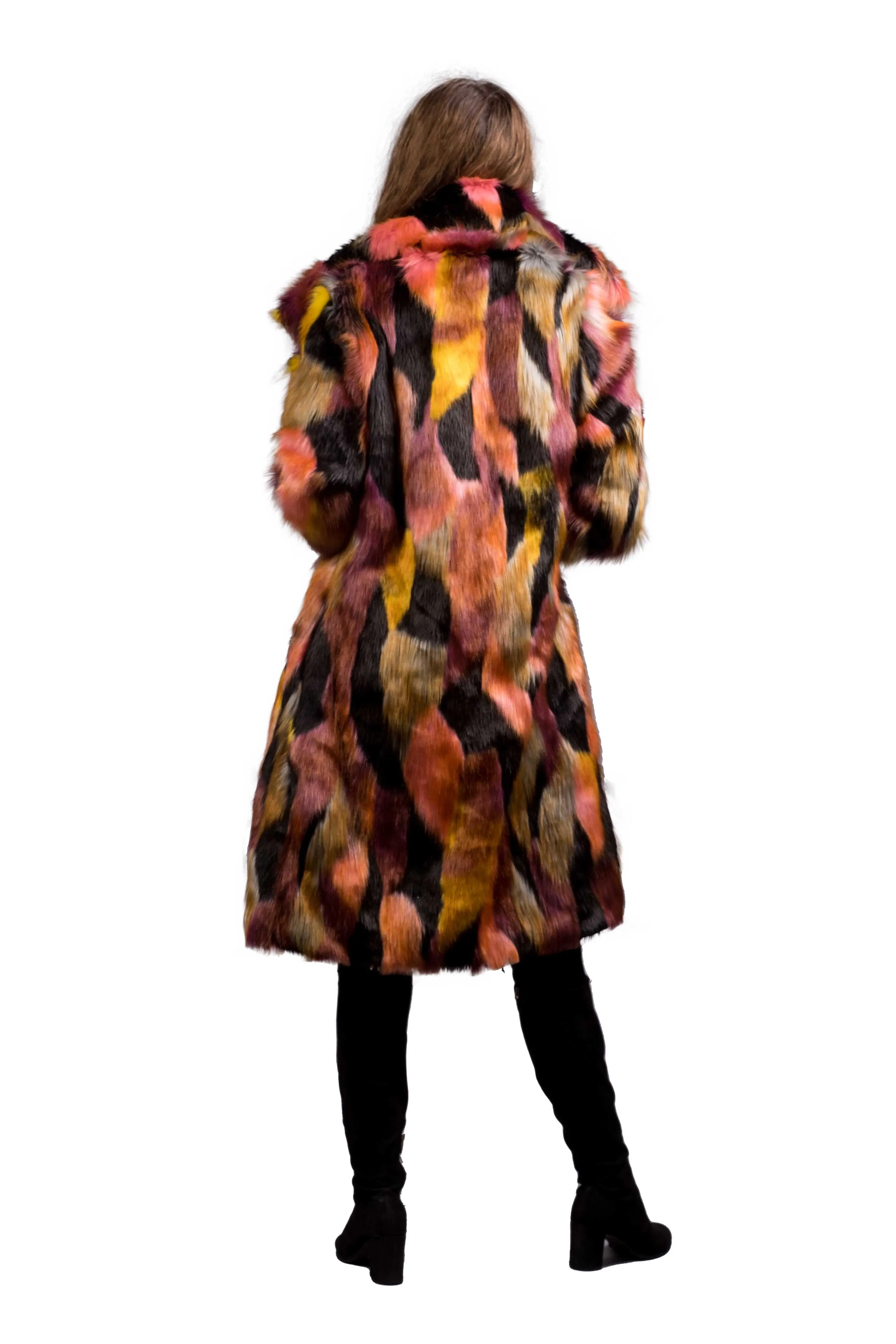 Women's Long Duchess Coat in "Dark Acid"