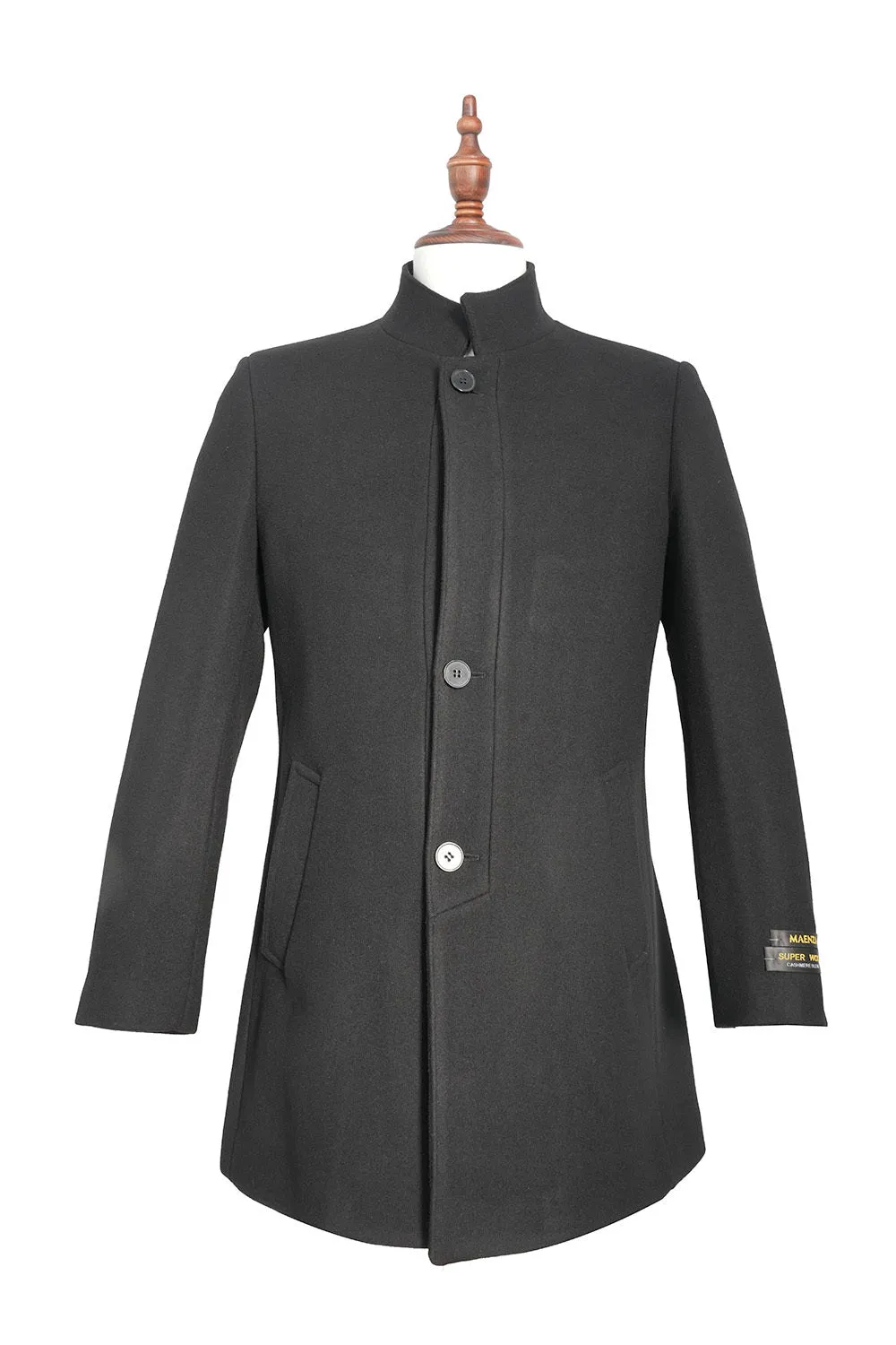 Wool and Cashmere Top coat in Black