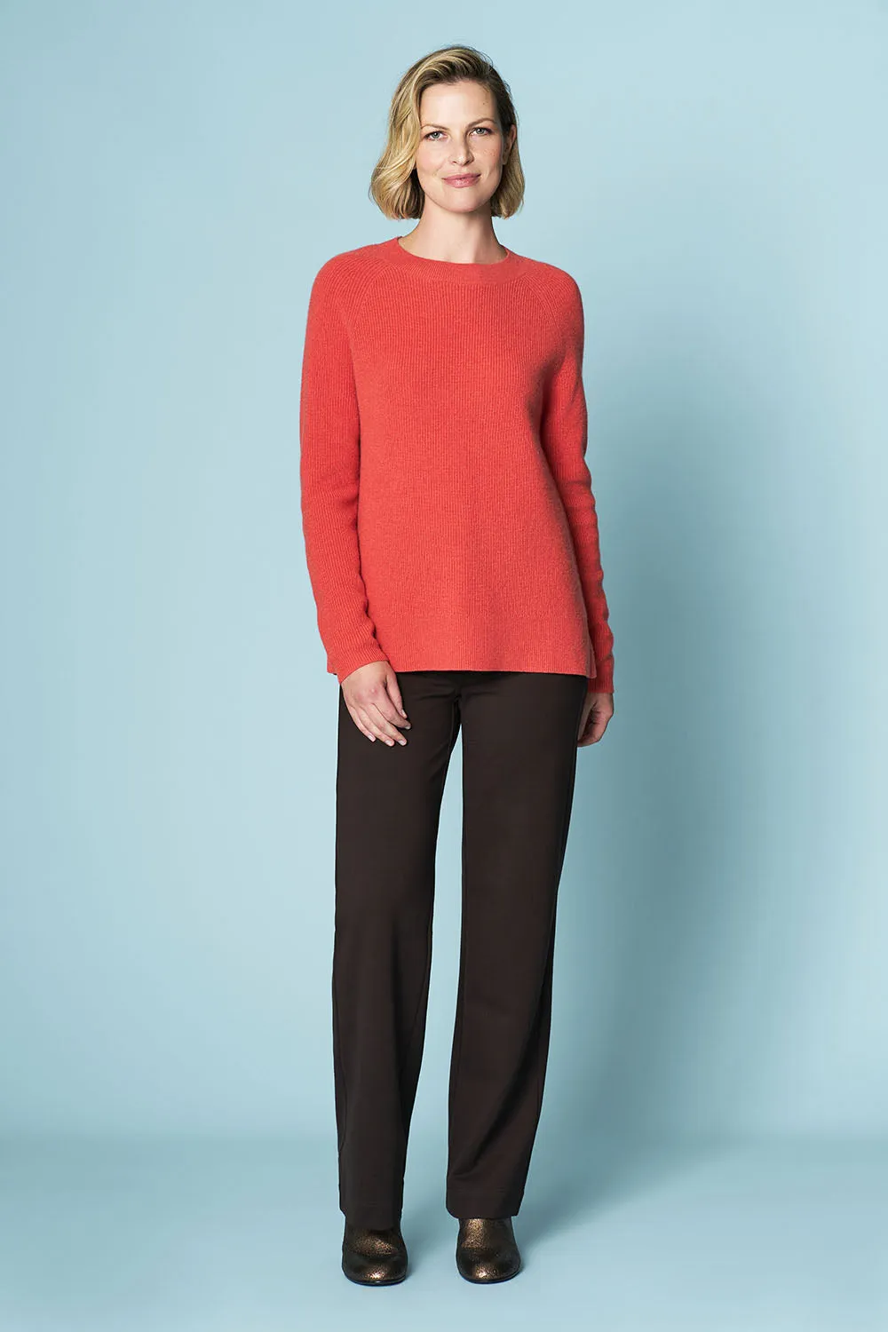 Wool Rib Knit - Salmon Pink