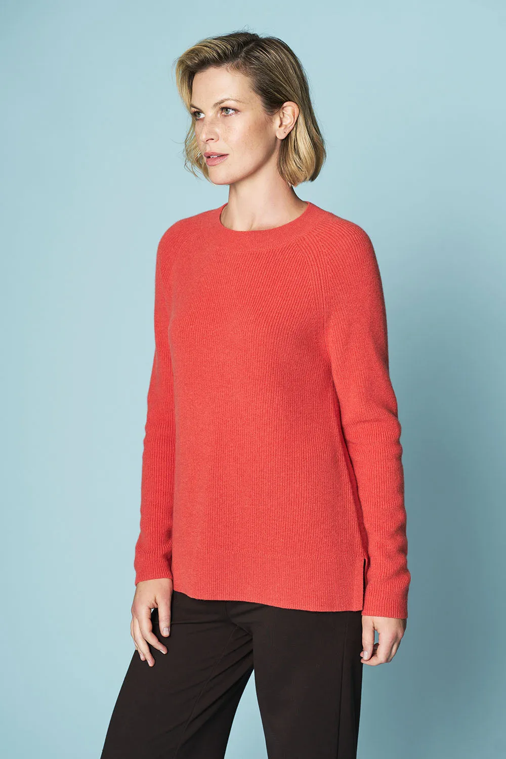 Wool Rib Knit - Salmon Pink