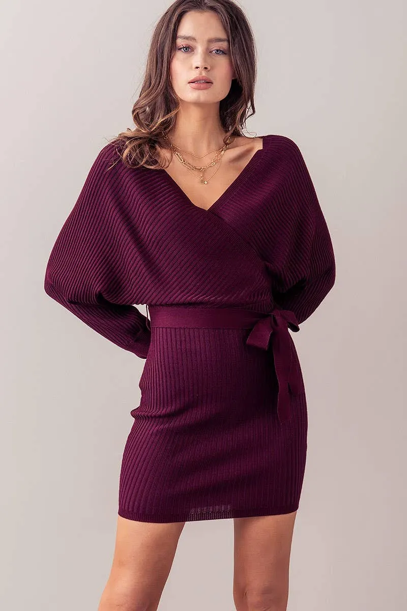 Wrap Sweater Dress