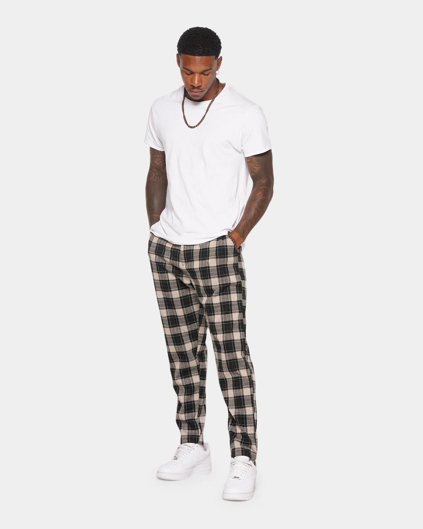 XXIII Isak Plaid Pants Black/Cream